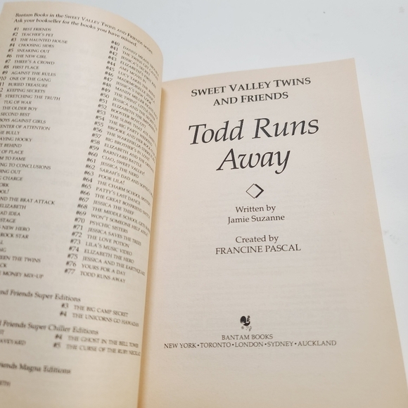 Vintage 1994 Sweet Valley Twins and Friends Todd Runs Away Francine Pascal - Picture 5 of 7